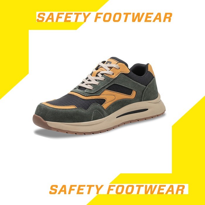 Sepatu Safety Import Pria Anti Paku Ujung Besi Sporty Safety Shoes New