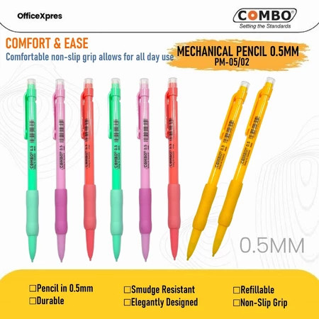 

Pensil Mekanik Combo PM05-02 Pensil Mekanik Mechanical Pencil 0.5 MM Refillable