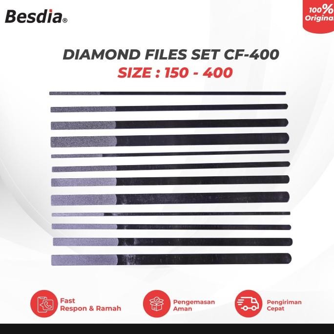 

TERBARU - Diamond File Set CF-400 Tapered Hand File Kikir Diamond BESDIA