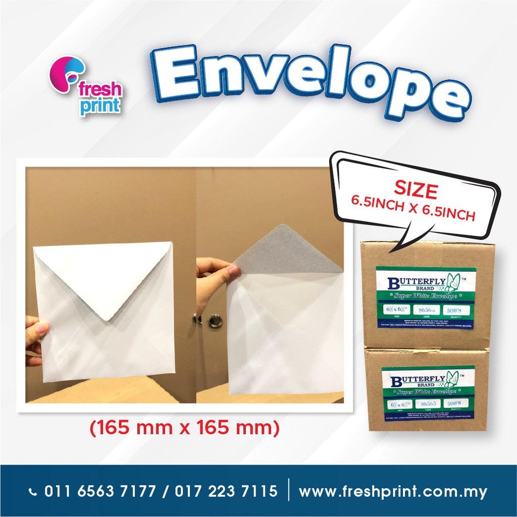 

AMPLOP PUTIH 6,5X6,5 INCI (165MMX165MM) |gXzPz5Xn|