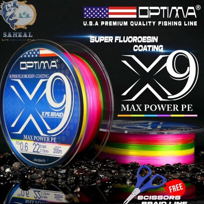 Senar Pancing Pe X9 Optima Max Power Usa Quality Multicolor