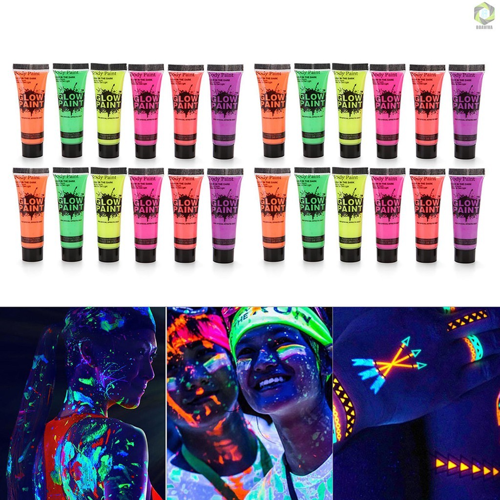 

BV 24 Tabung 10ml/0.34oz Cat Tubuh Seni Menyala dalam Sinar UV Cat Wajah & Tubuh dengan 6 Warna Cahaya Hitam Neon Neon untuk Pesta Clubbing Festival Riasan Halloween |D6BF6380|