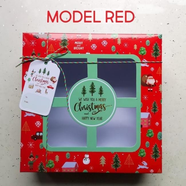 

kardus dus box kue natal christmas 22x22