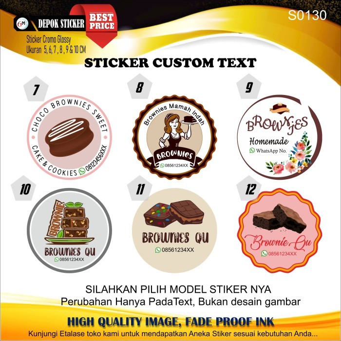 

Cetak Stiker Brownies CUSTOM NAMA