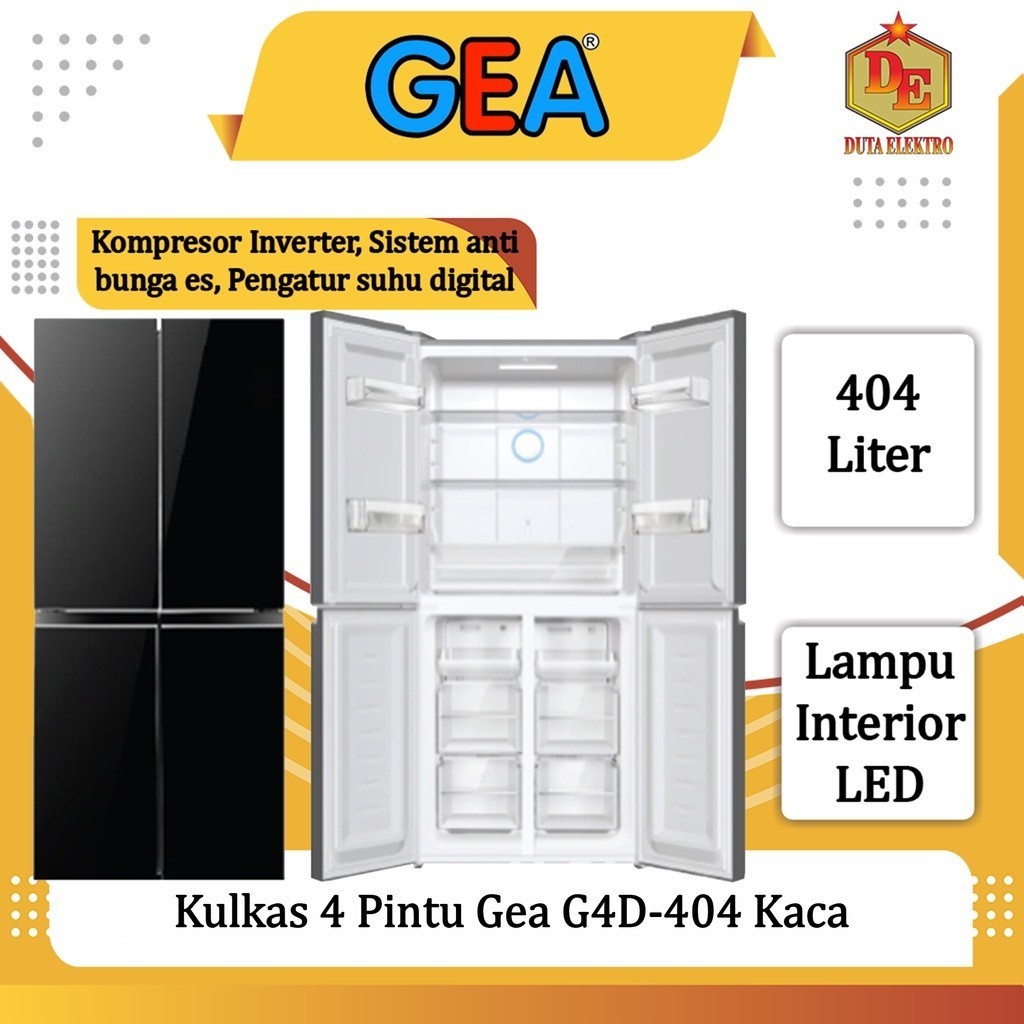 Kulkas 4 Pintu Gea G4D 404 Kaca