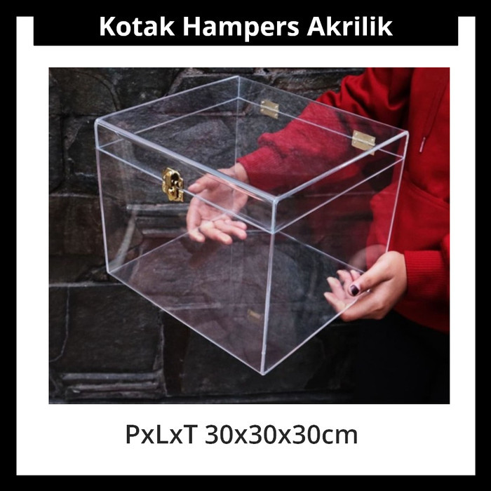 

Kotak Hampers Akrilik Custom PxLxT 30x30x30cm