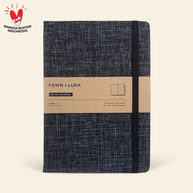 

Sale A5 Notebook - Plain / Dotted Paper - Black Smoke Fabric