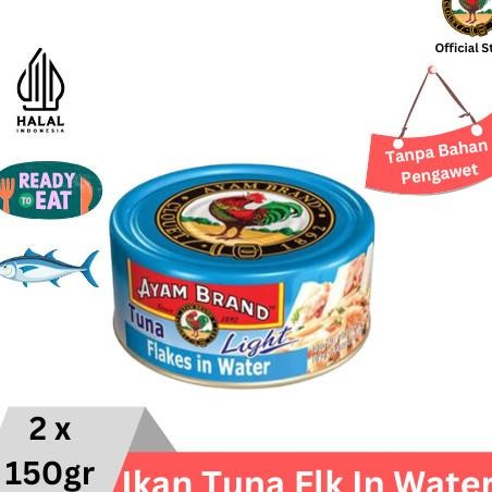 

Ikan Tuna Kaleng Flakes Light In Water Ayam Brand 2 Pcs 150Gr