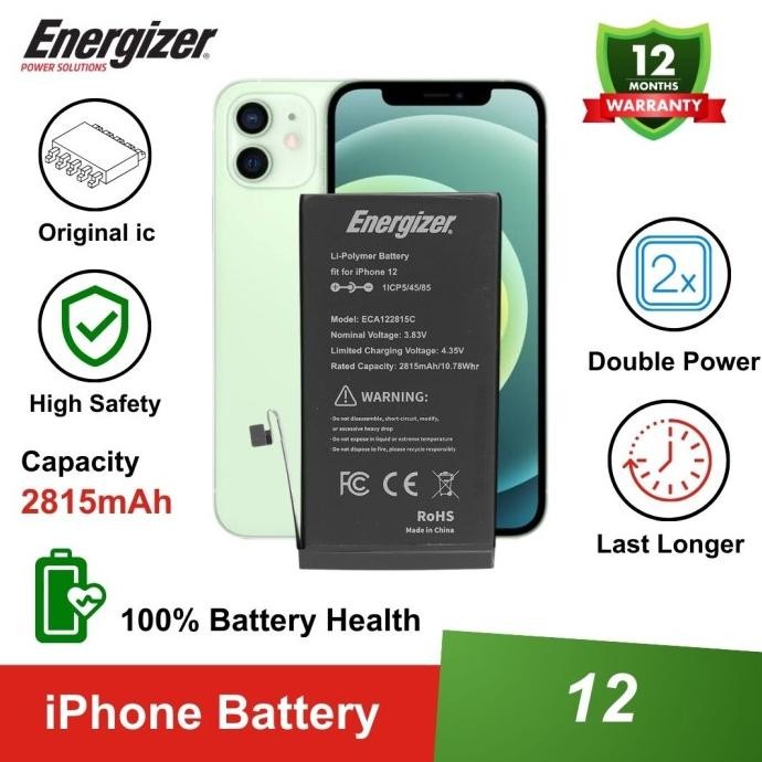 TERMURAH - Energizer - Batre Baterai Battery iPhone 12 / 12 Mini / 12 Pro / 12 Pro Max Original