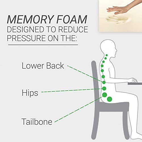 Arlee - Tyler Chair Pad Seat Cushion, Memory Foam