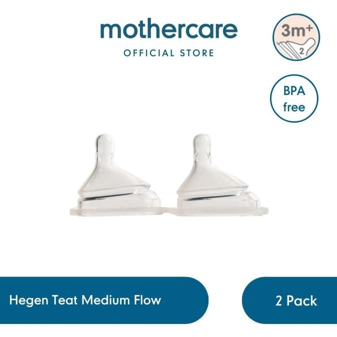 Hegen Teat Medium Flow (2Pk) - Dot Botol Susu Bayi Aliran Sedang