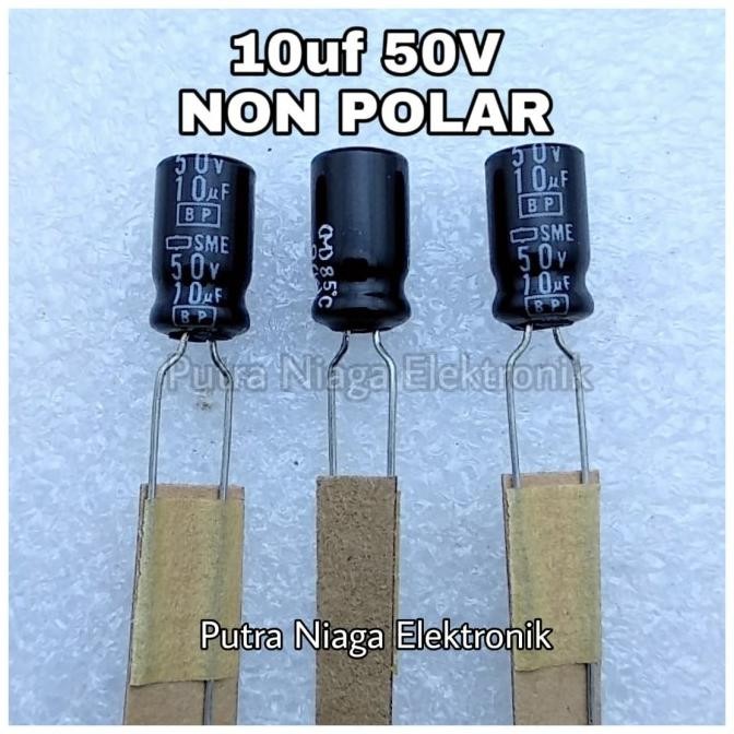Update (5) Elco 10uf 50V Non Polar / BP Kapasitor NonPolar 10 uF 50 V putr4n Ayo Order