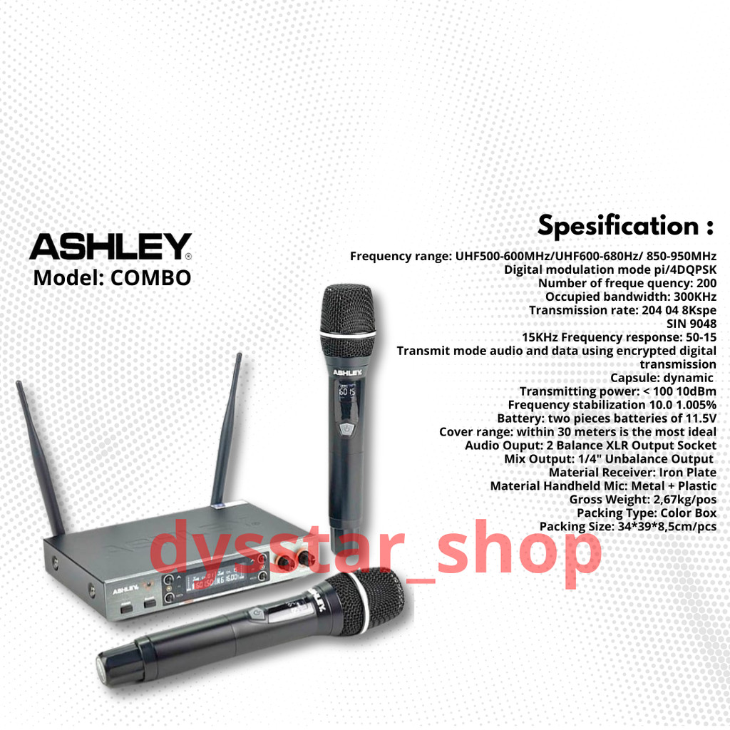 ORIGINAL BREWOG ASHLEY NUSANTARA MIC WIRELESS COMBO HITAM