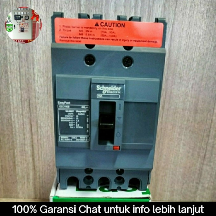Terlaris Schneider Easypact Mccb Ezc100B 60A 60 A 3P 7.5Ka Mccb Ezc100B3060 Ezc