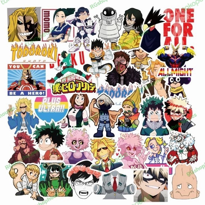 

sticker anime my hero academia manga anime waterproof koper helm jurnal mobil kulkas lucu 50pcs