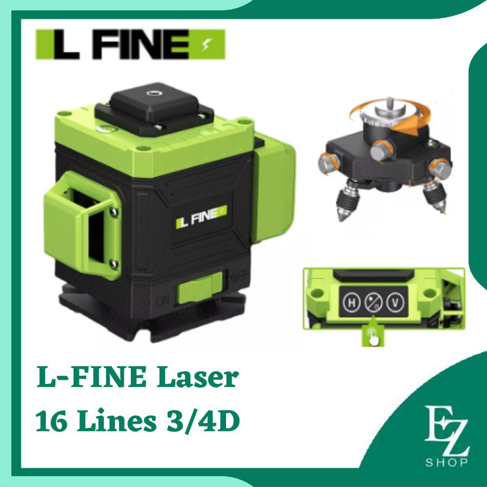 Terbaru L-Fine Laser Level Green 16 Line 3/4D Super Powerfull With Remote