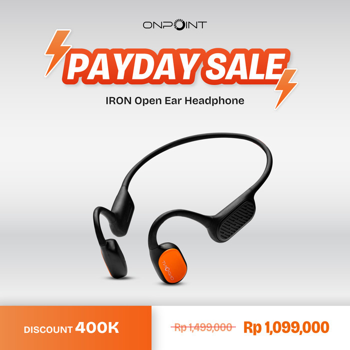 ONPOINT IRON OpenEar Bone Conduction Headphone - Open Ear BLACK