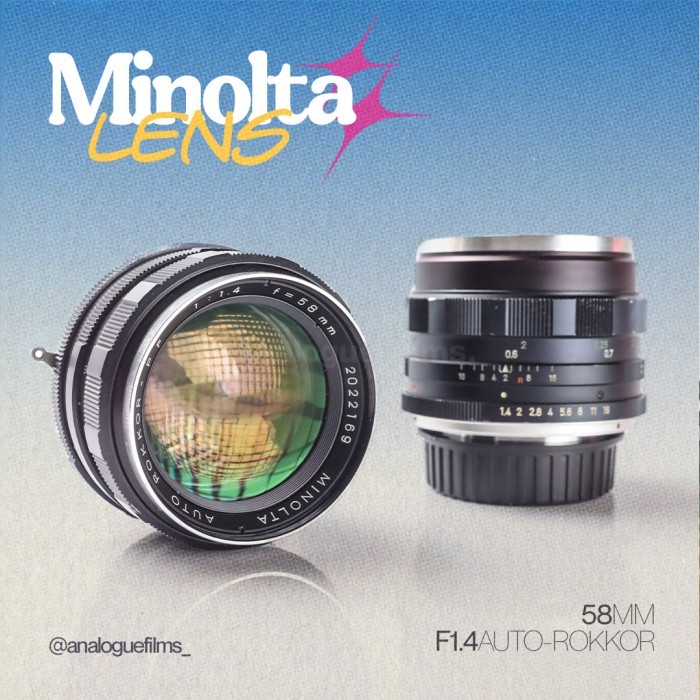 Lensa Manual Minolta MC-PF Auto Rokkor 58mm f1.4 Super Mulus