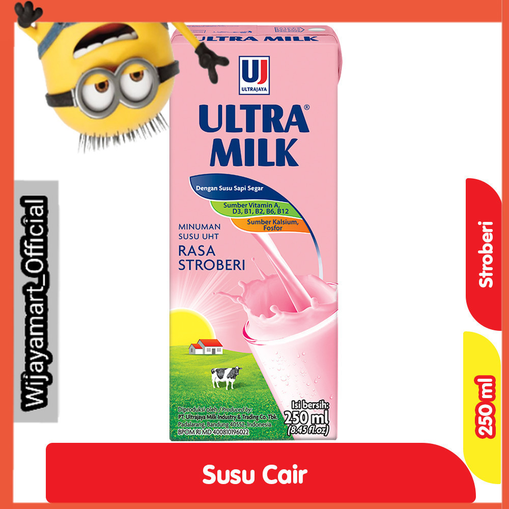 

Ultra Milk Susu UHT Stroberi Kotak 250 ml