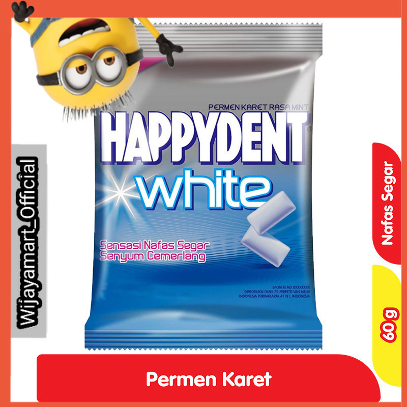 

HAPPYDENT White Mint Permen 60 g