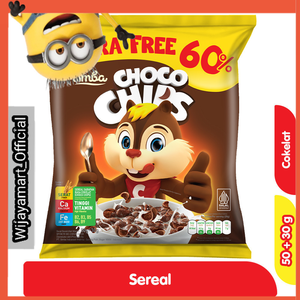 

Simba Choco Chips Sereal Cokelat 50 + 30 g