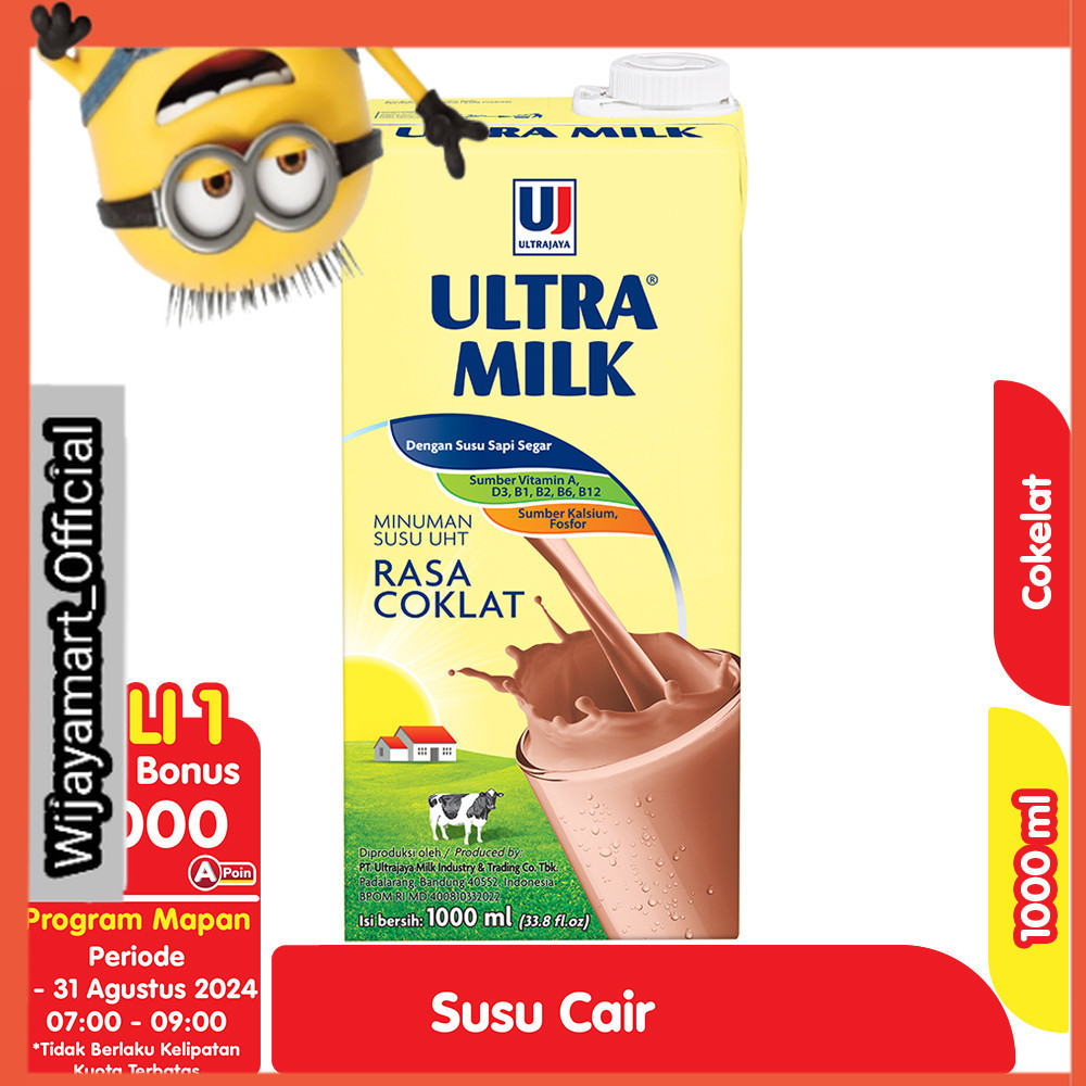 

Ultra Milk Susu UHT Coklat Kotak 1 L