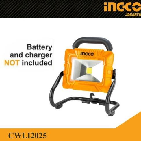 LAMPU SOROT 20 WATT TEMBAK LED CORDLESS 20V WORK LAMP INGCO CWLI2025