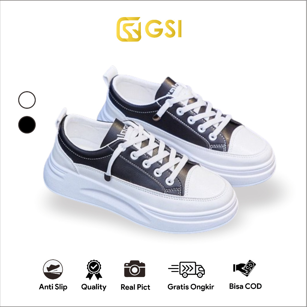 Sepatu Casual Terbaru GSI Milea 0124 Sepatu Sneakers Wanita Casual Hitam Women Shoes Korea Sepatu
