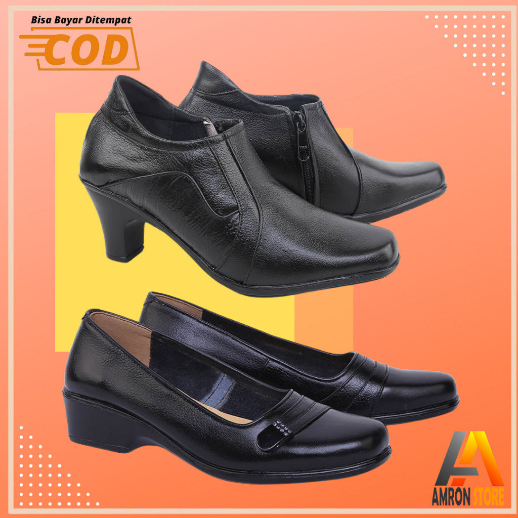 Sepatu Casual Terbaru Sepatu Kerja Kantor Pantofel PDH Formal Kulit Wanita Model Korea