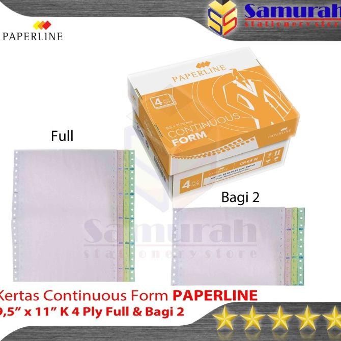 

TERLARIS - Kertas Continuous Form Paperline 9,5 x 11 K 4 Ply Warna Full / Bagi 2