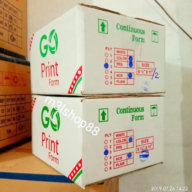 

Kertas komputer/kertas print/continuous form 3 ply merk Go Print