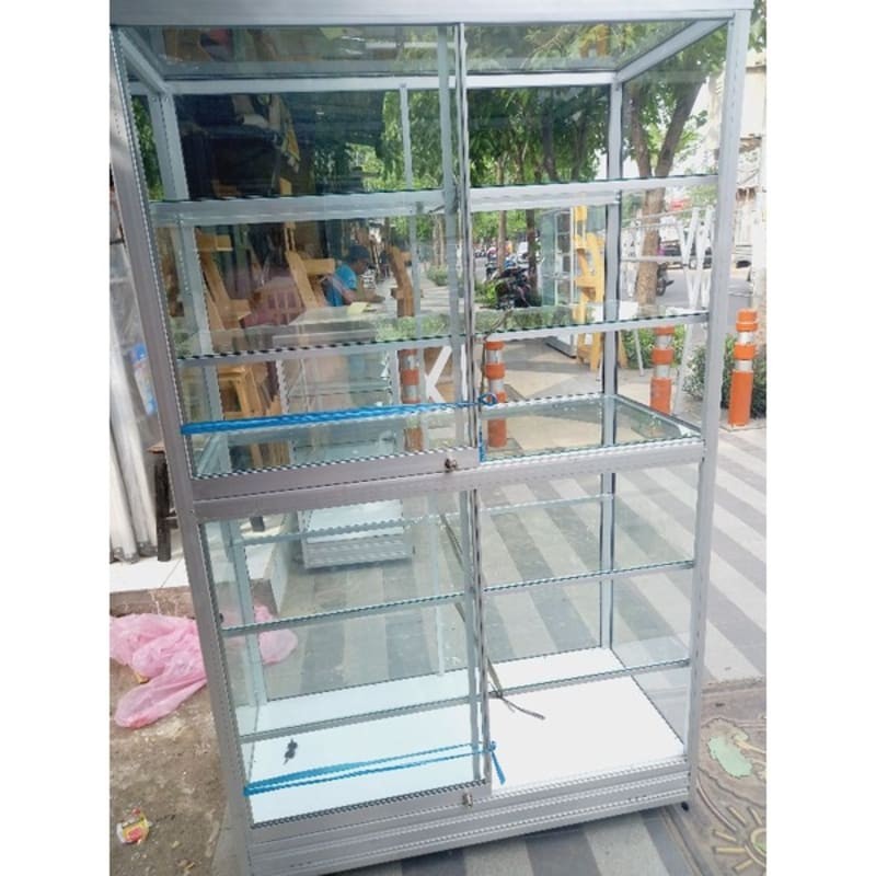 Etalase Kaca 2 Pintu, 6 Kolom | Etalase Lemari Susun | Etalase Madura | Etalase Display | Etalase Al