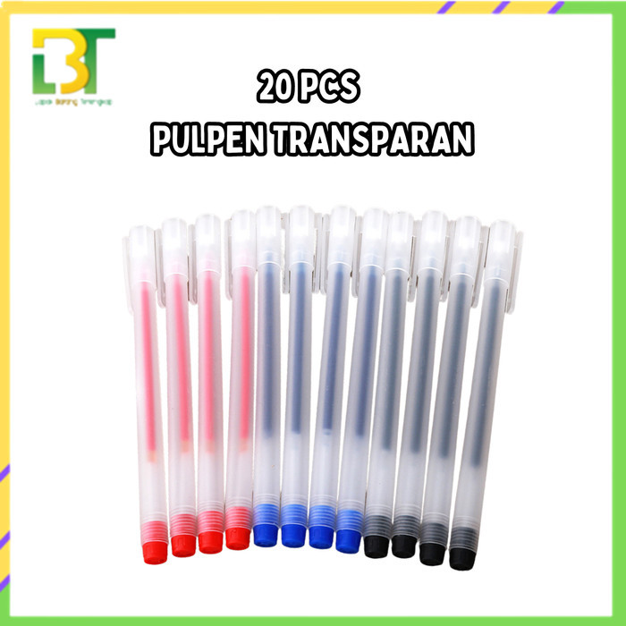 

Terbaru 20 PCS Pena Alat Tulis Sekolah Model Transparan Pulpen Menulis Alat Tulis Kantor 100% ori