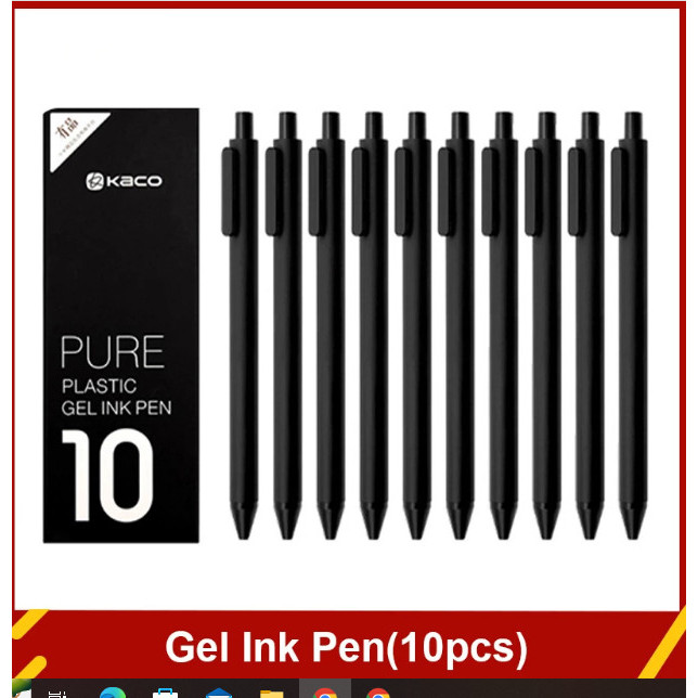 

Terbaru Pulpen Alat Tulis Pena Sekolah Office Kantor Gel 0.5mm 10PCS Black Ink 100% ori