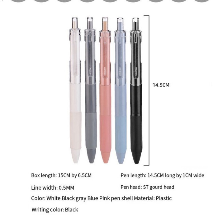 

Terbaru ON Pulpen Gel Warna Pink 0.5mm 5pcs untuk Menulis Pulpen Cepat Kering Pulpen Bagus Alat