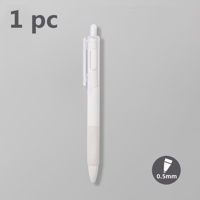 

Terbaru Sale 1/2Pcs Putih Tekan Pena 0.5Mm Hitam Gel Pena Alat Tulis Kantor Ma 100% ori