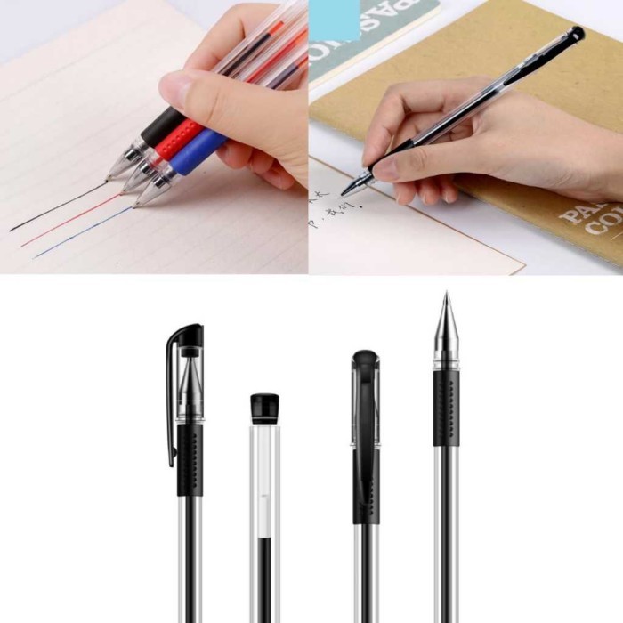 

Terbaru Pulpen Pena Gel Standard Alat Tulis Sekolah Kantor Pen Warna Hitam 100% ori