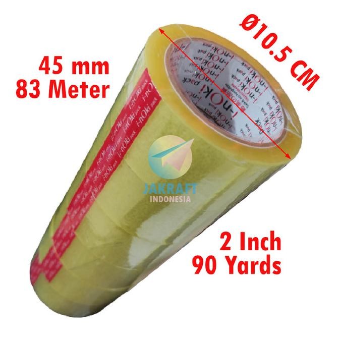 

NEW Lakban OPP INOKI Bening Clear 2" Inch 48 mm x 90 Yard Bermutu | SLOP