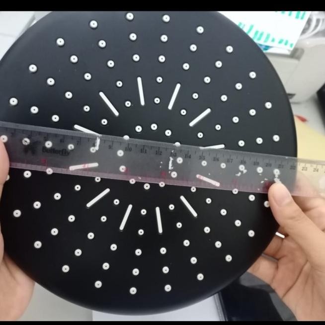 Wall Shower Bulat Hitam / Head Shower / Kepala Shower Tanam