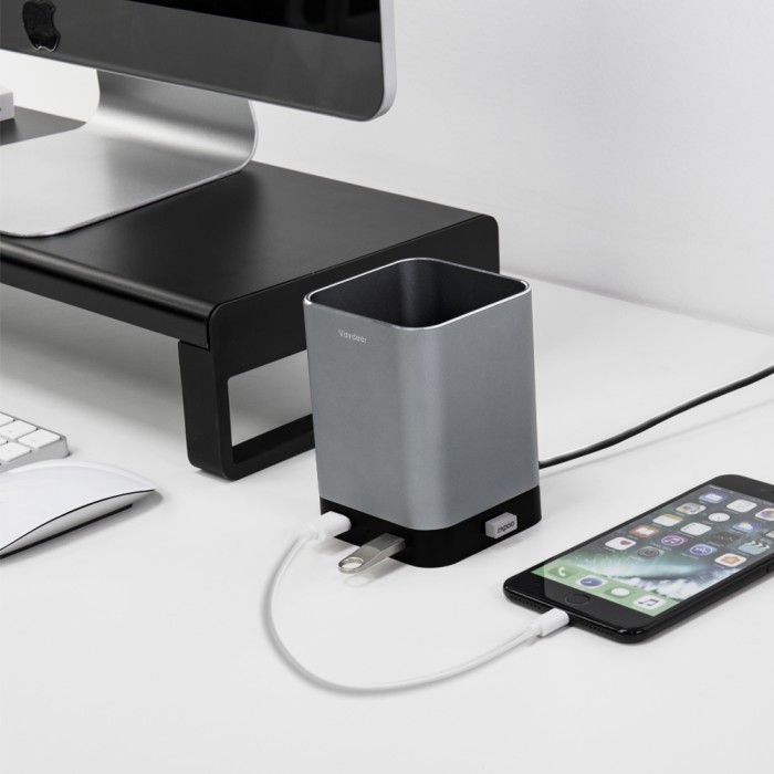 

Triple W Desk Holder Usb Charging Alumunium Tempat Pulpen Organizer Terlaris