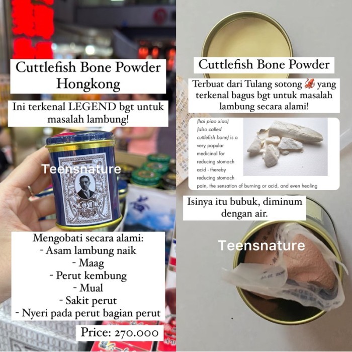 

Cuttlefish Bone Powder untuk Lambung Maag Alami (PO HONGKONG)