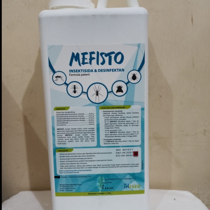 mefisto 1 liter disinfektan kandang plus pembasmi kutu