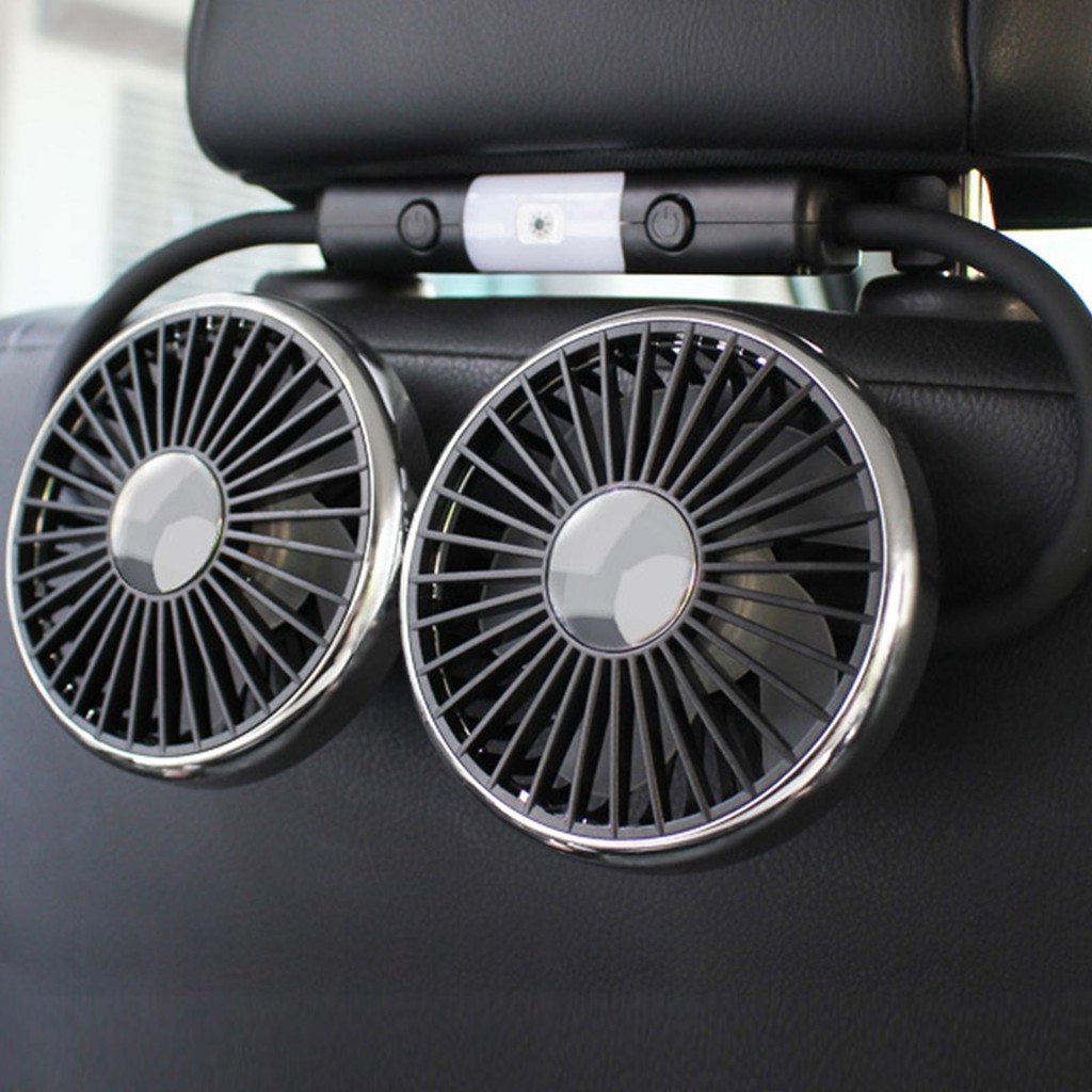 

Dual Head Car Fan Fitment 3 Speed Seat Fan for Car Backseat SUV Sedan