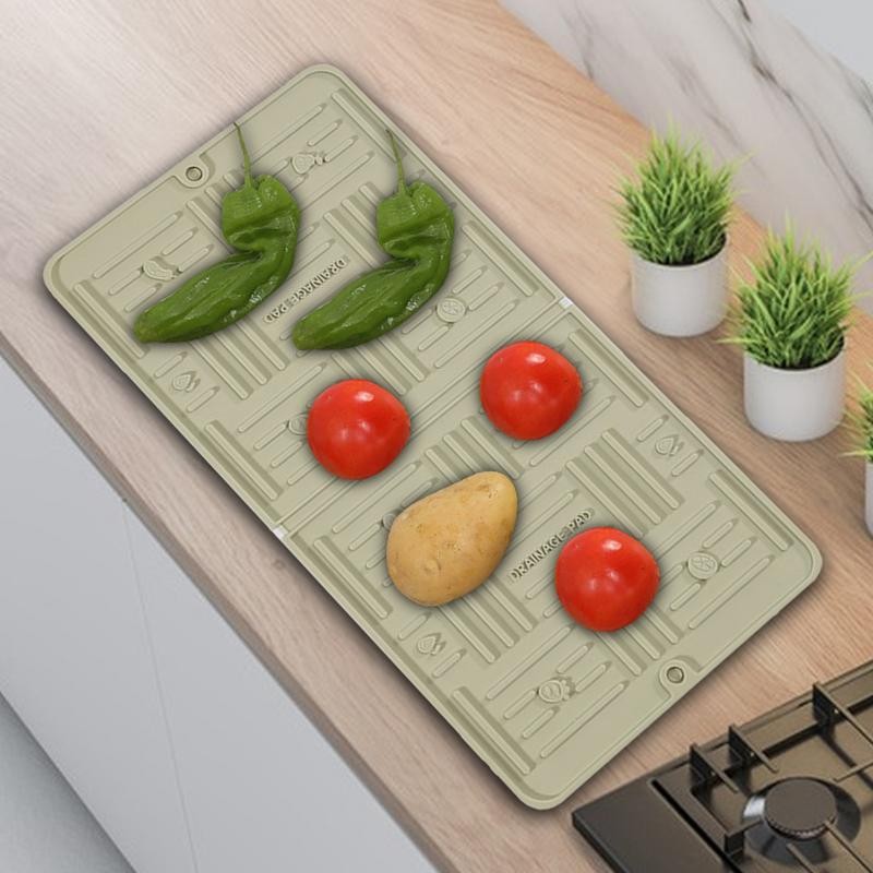 

Multi-Purpose Dish Drying Mat Kitchen Countertop Drying Mat Kitchen Countertop Protective Mat Pot Mat Coaster Silicone Mat