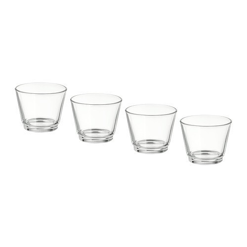 SALE Tempat Tatakan Lilin Kecil Set isi 4 pcs Gelas Kaca Bening Tinggi 6 cm