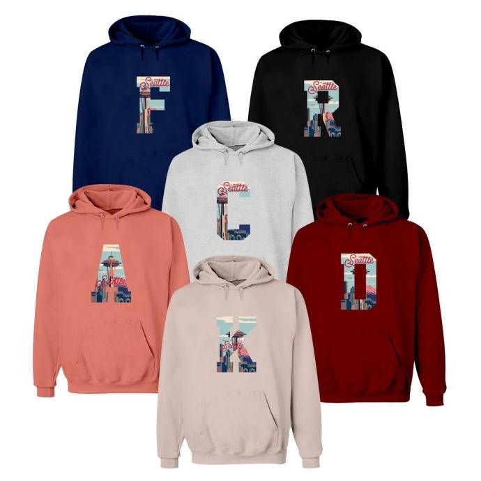 SEATTLE - HOODIE CUSTOM INISIAL HURUF SERIES / HOODIE KUPLUK