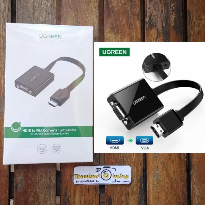 UGREEN HDMI to VGA Female to HDMI Male with Audio3.5mm Micro USB Power