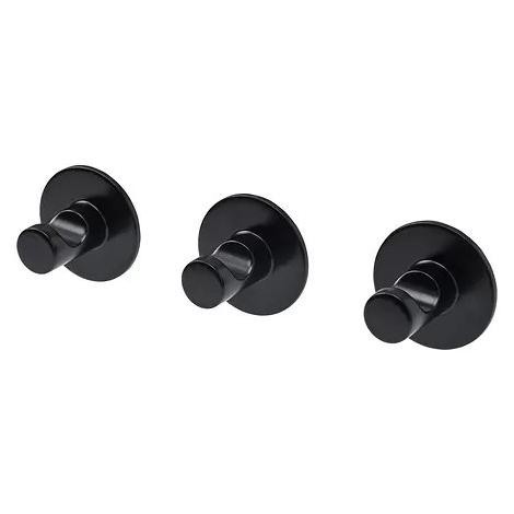 PENGAIT DINDING (ISI 3PCS) GANTUNGAN TEMPEL BAHAN ALUMINIUM - HITAM 0411T