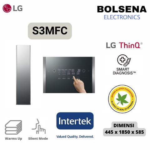 LG S3MFC STYLER STEAM CLOTHING CARE DENGAN TRUESTEAM & THINQ WIFI / S3MFC