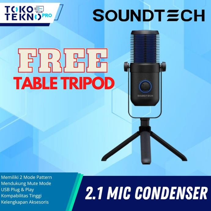 Soundtech 2.1 USB Condenser Microphone Cardioid for PC
